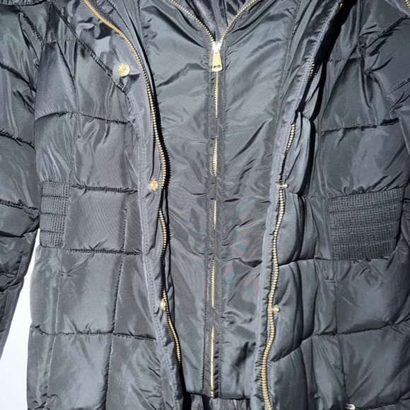 Cole Haan Women's Black Hooded Puffer Coat - Picture 4 of 6